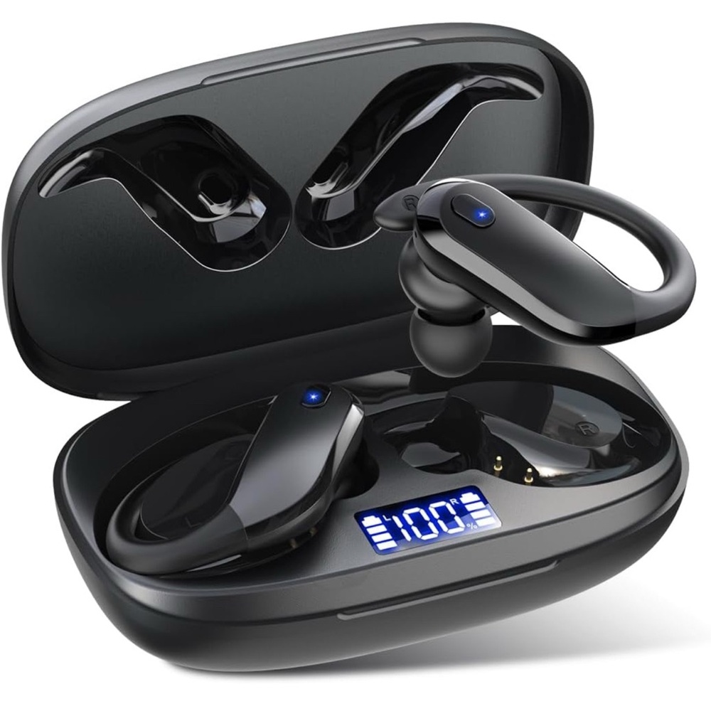 Wireless Black Earbuds with Charging Case